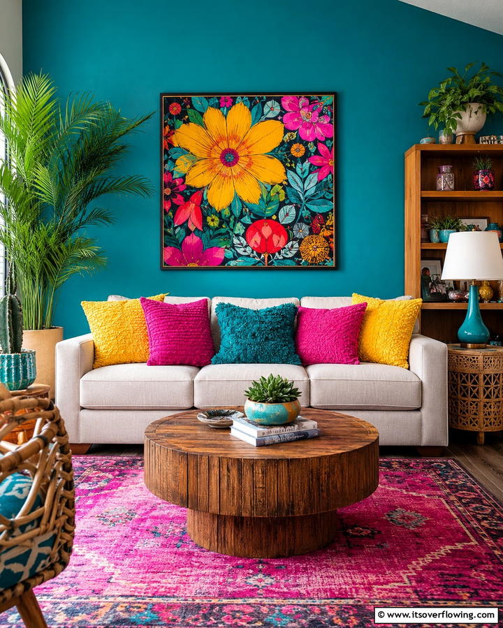 Vibrant Pop of Color - 25 Small Screened-in Porch Ideas for Comfort