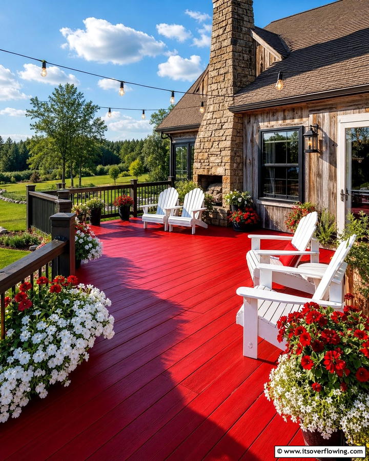 Vibrant Red Decks - 25 Deck Color Ideas to Transform Your Outdoor Space
