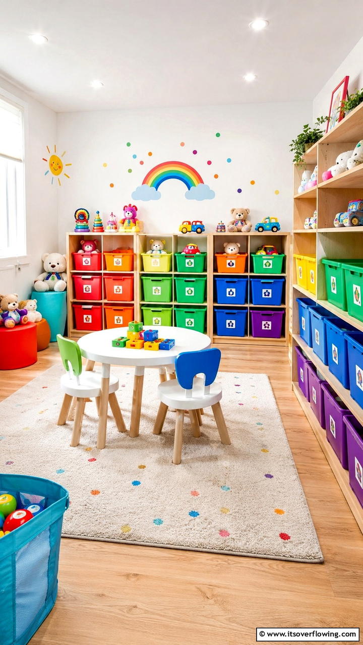 Vibrant Storage Containers - 21 Smart Toy Storage Ideas to Declutter Kids’ Spaces Efficiently