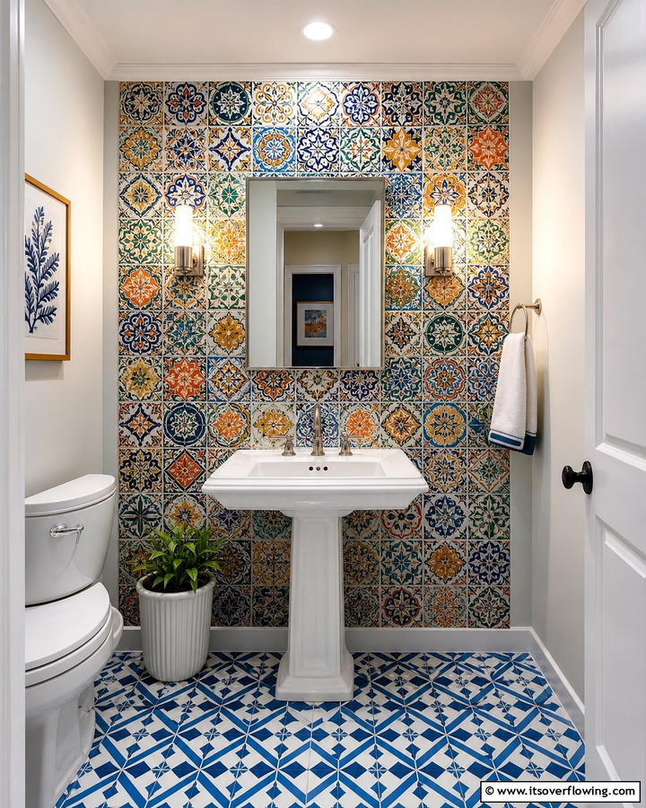 Vibrant Tile Designs - 20 Eclectic Powder Room Ideas for a Unique Look