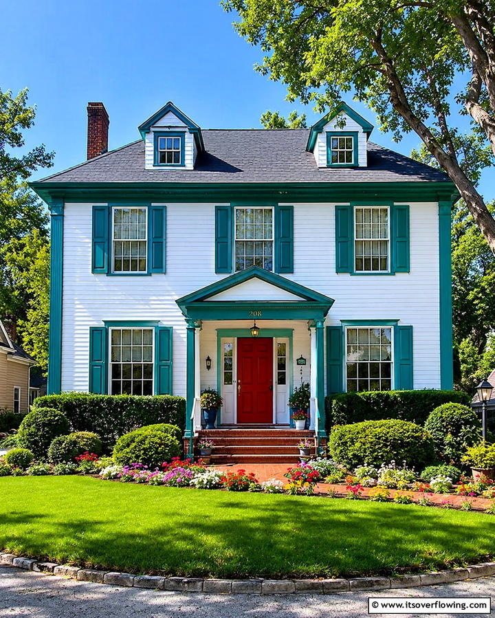 Vibrant Trim Colors - 25 1980s House Exterior Ideas for a Retro Look