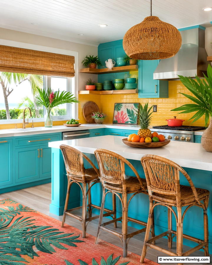 Vibrant Tropical Color Palette - 20 Tropical Kitchen Ideas for a Vibrant Look