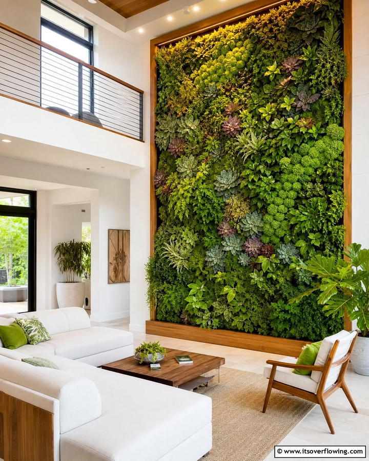 Vibrant Vertical Garden Wall - 21 Innovative Blank Wall Ideas to Maximize Your Space