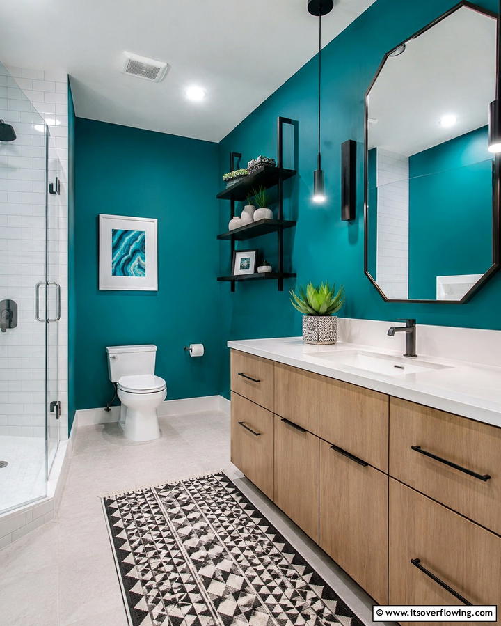 Vibrant Wall Colors for Energy - 25 Teen Bathroom Ideas for a Stylish and Functional Space