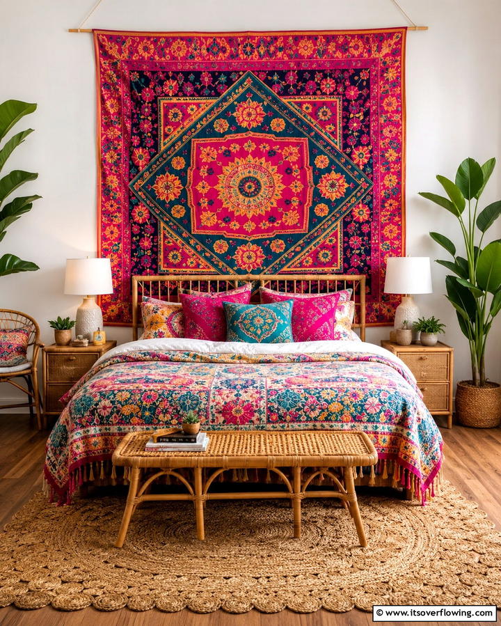 Vibrant Wall Hangings - 25 Vibrant Colorful Boho Decor Ideas for Your Space