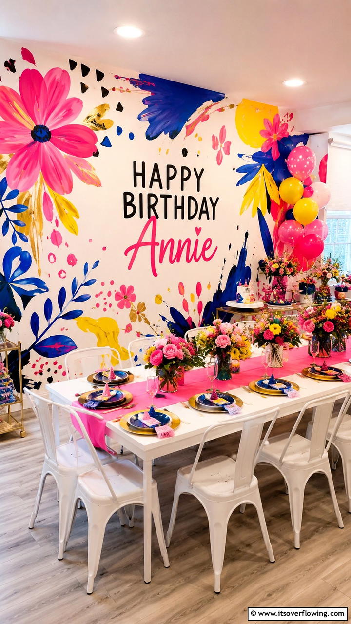 Vibrant Wall Murals - 30 Birthday Decoration Ideas for Memorable Celebrations