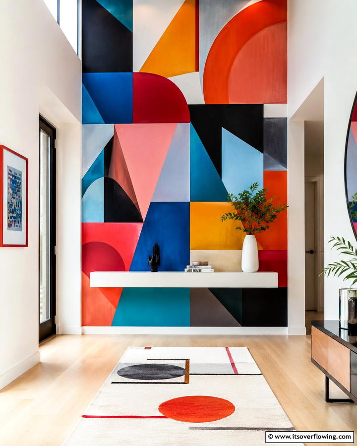 Vibrant Wall Murals - 30 Modern Entryway Ideas- First Impressions with Style