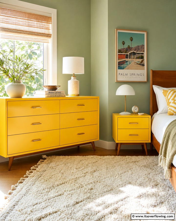 Vibrant Yellow Furniture - 30 Yellow Bedroom Ideas to Brighten Your Sleep Space