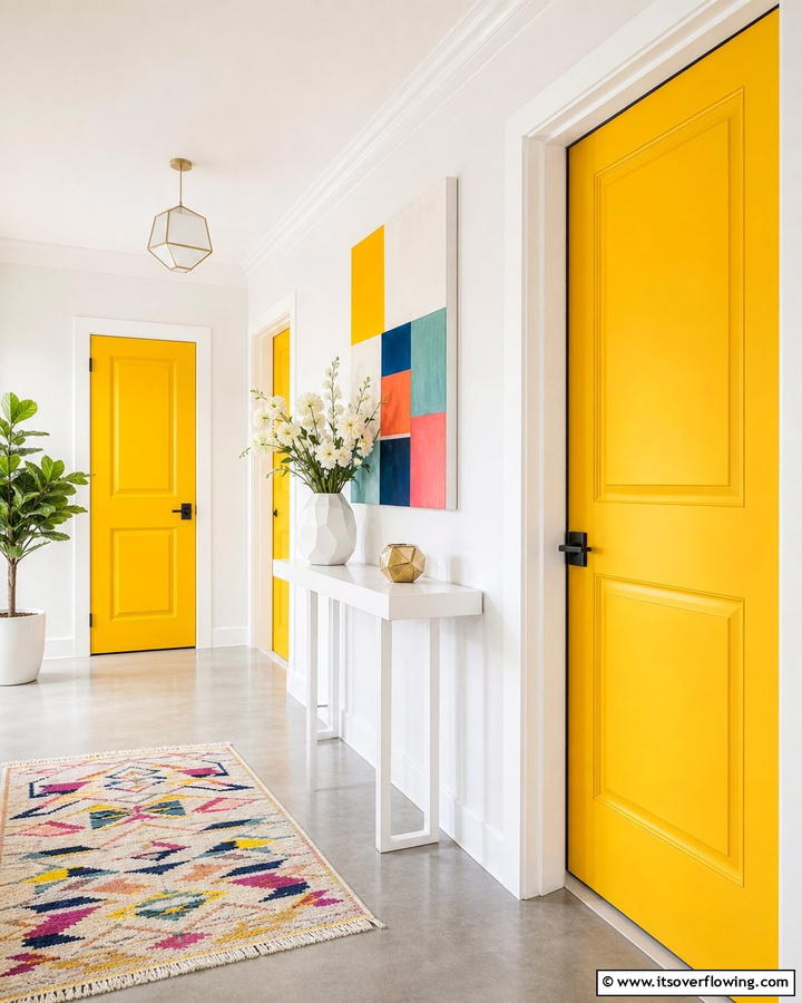 Vibrant Yellow - 30 Interior Door Color Ideas to Refresh Your Home’s Style