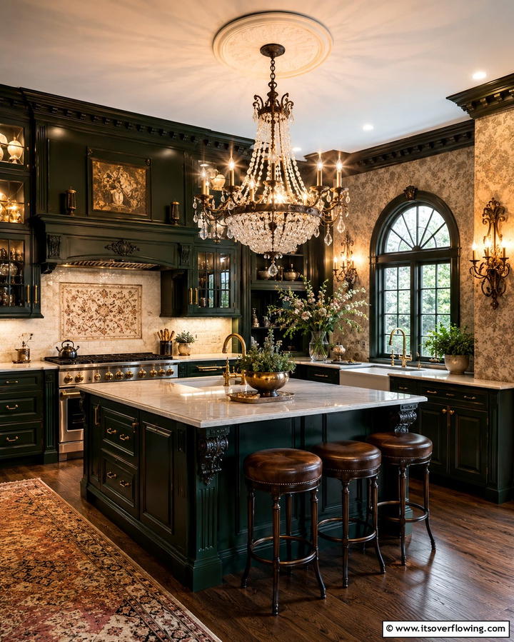 Victorian Style Lighting - 30 Gothic Kitchen Ideas for Dramatic Dark Aesthetic Spaces