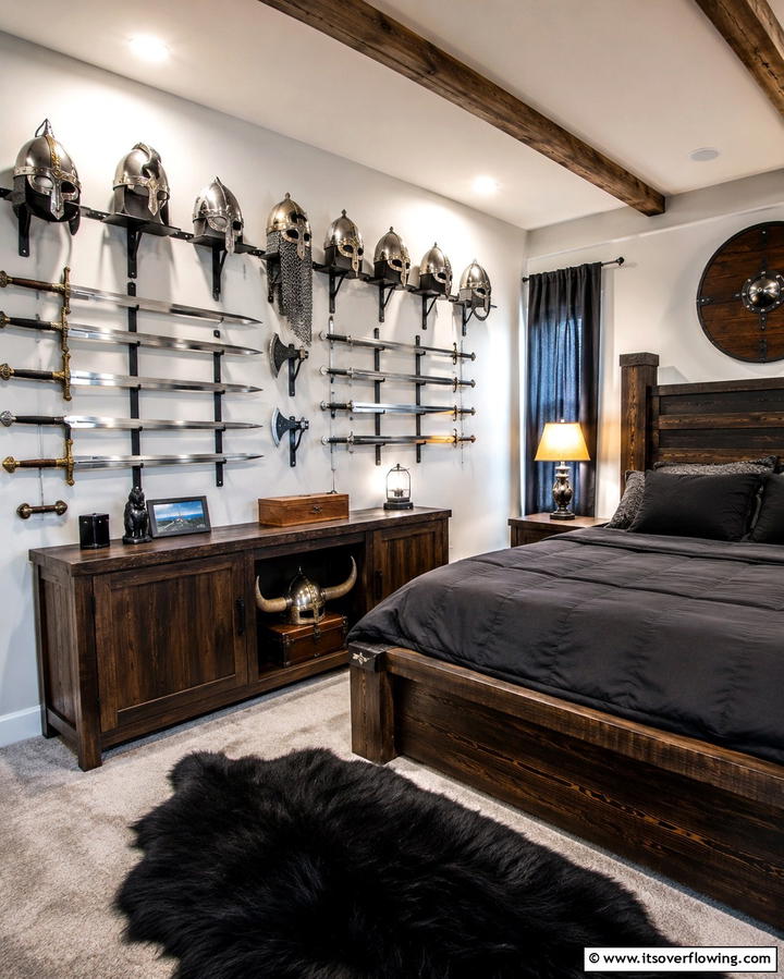 Viking Helmets and Swords - 25 Viking Bedroom Ideas for a Bold and Rustic Look