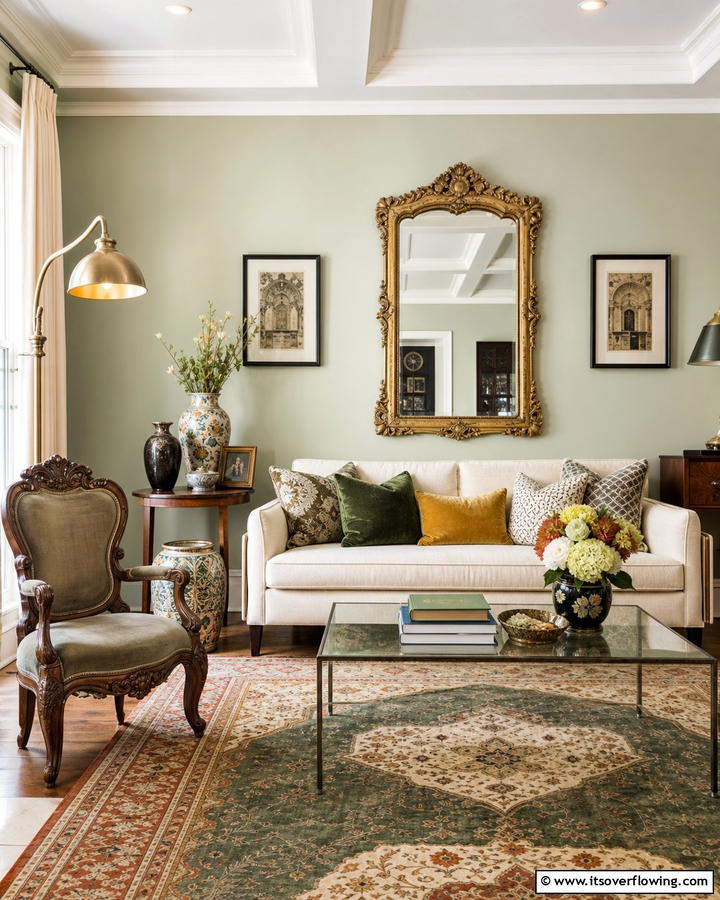 Vintage Accent Pieces - 21 Cozy Living Room Ideas for Warm & Inviting Spaces