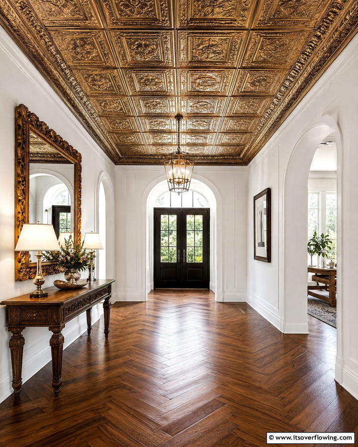 Vintage Appeal for Entryways - 25 Tin Ceiling Ideas for a Vintage Touch