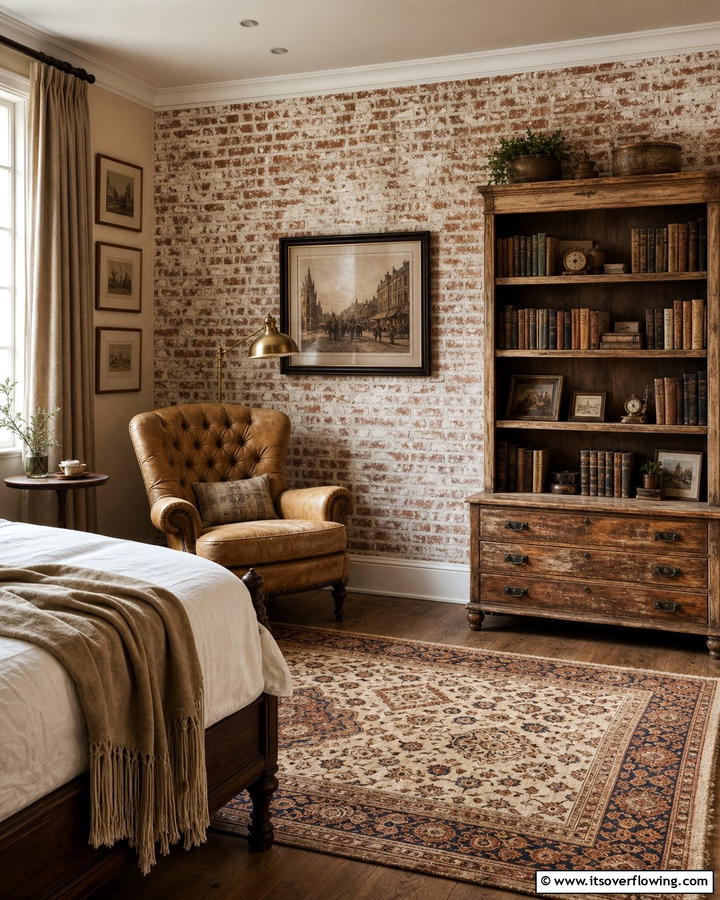 Vintage Appeal with Distressed Brick Wallpaper - 25 Brick Wallpaper Ideas to Transform Your Interior Spaces