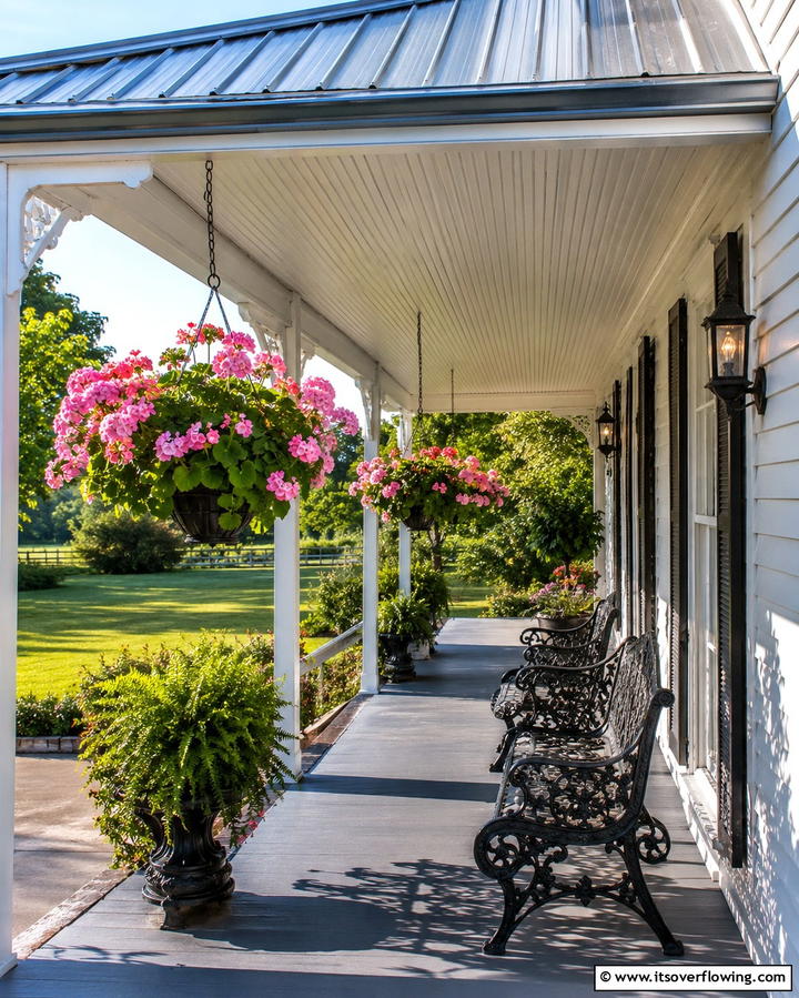 Vintage Appeal with Tin Metal Roof - 25 Metal Roof Porch Design Ideas for a Durable Space