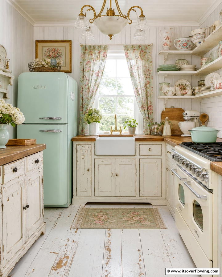 Vintage Appliance Accents - 20 Shabby Chic Kitchen Ideas for a Vintage Look
