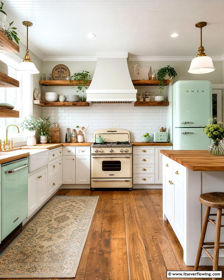 Vintage Appliances Integration - 21 Country Kitchen Ideas with Farmhouse Appeal