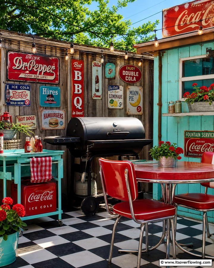 Vintage BBQ with Retro Charm - 21 BBQ Area Ideas for the Ultimate Outdoor Cooking Experience