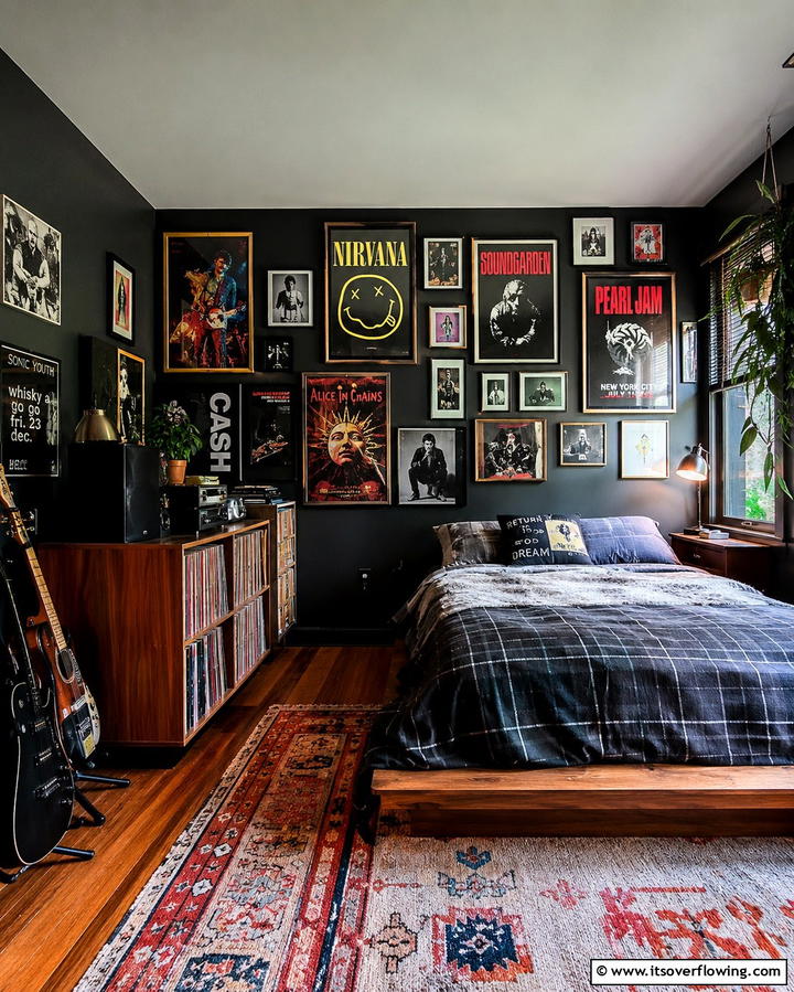 Vintage Band PostersExact - 25 Grunge Aesthetic Room Decor Ideas for a Unique Look