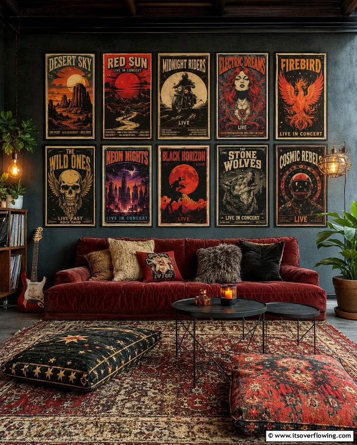 Vintage Band PostersOne - 25 Grunge Aesthetic Room Decor Ideas for a Unique Look