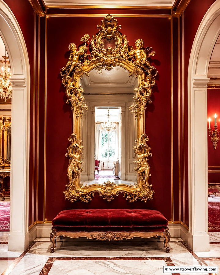 Vintage Baroque Mirror - 30 Statement Entryway Mirror Ideas to Brighten Narrow Spaces