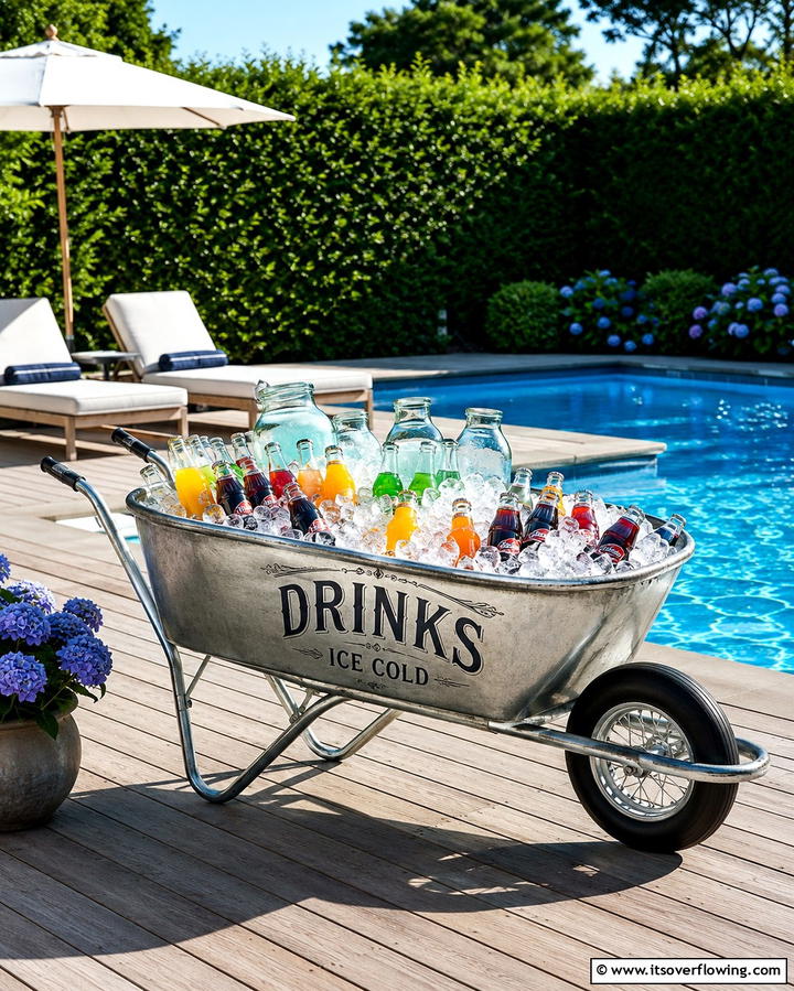 Vintage Beverage Cart - 25 Old Wheelbarrow Ideas for Unique and Creative Garden Decor