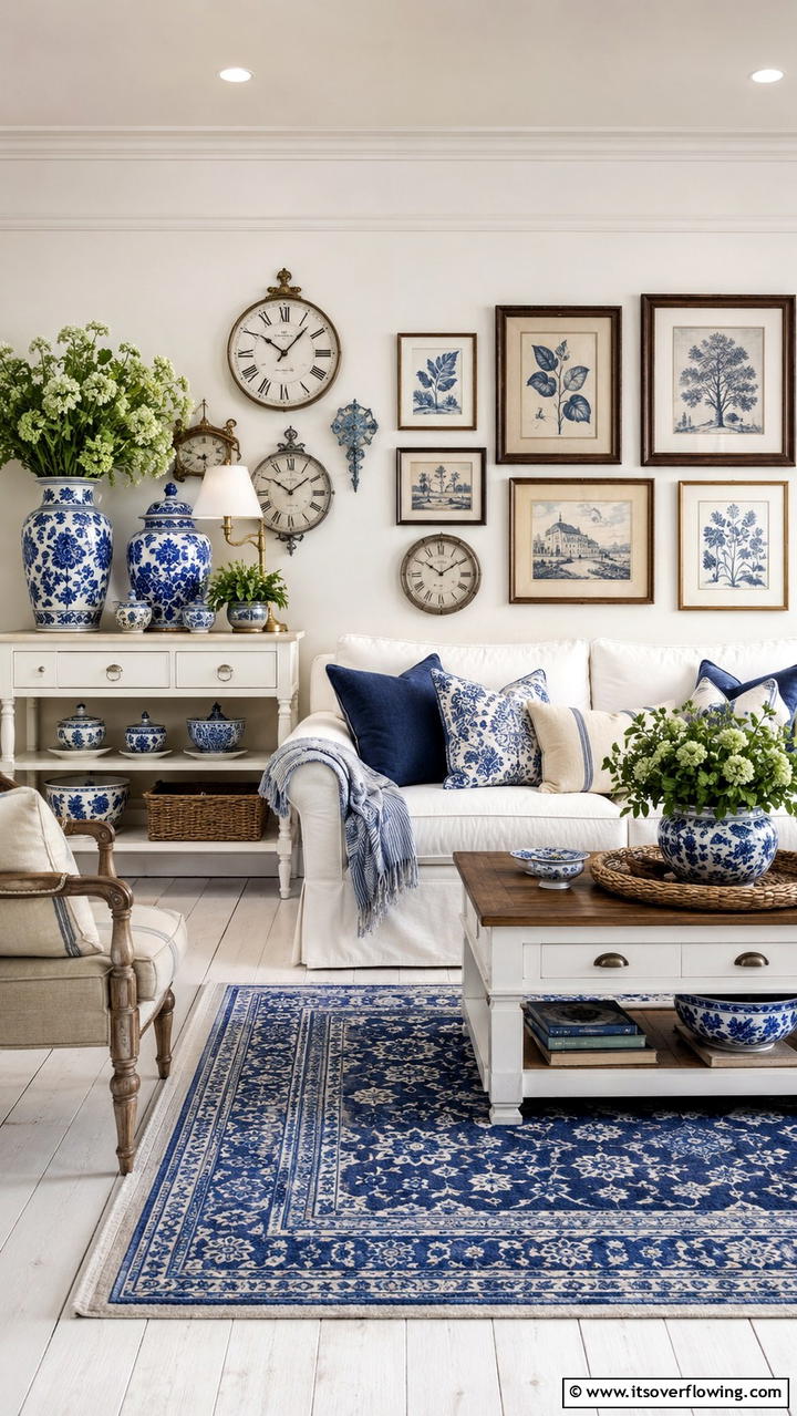 Vintage Blue and White Accessories - 30 Blue and White Decor Ideas for a Fresh and Serene Home Style
