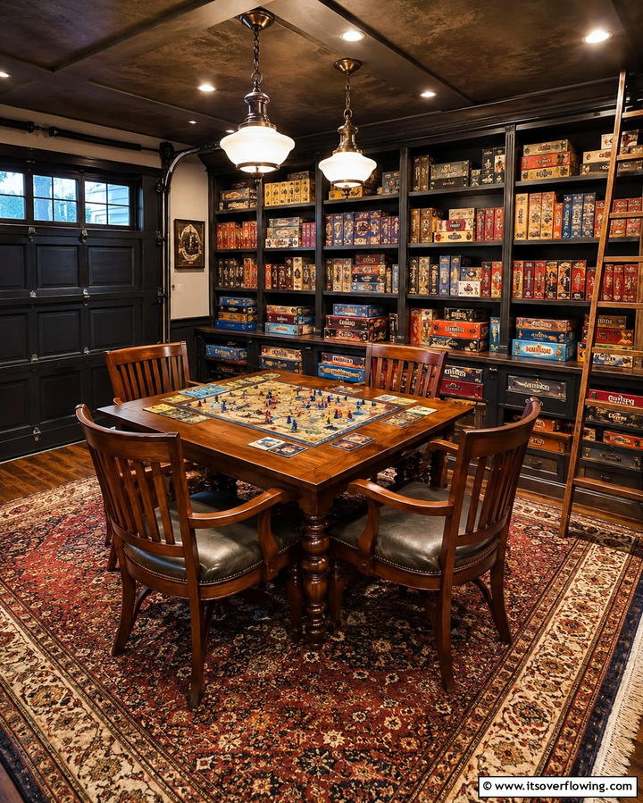 Vintage Board Game Room - 30 Garage Game Room Ideas for Ultimate Entertainment Zones