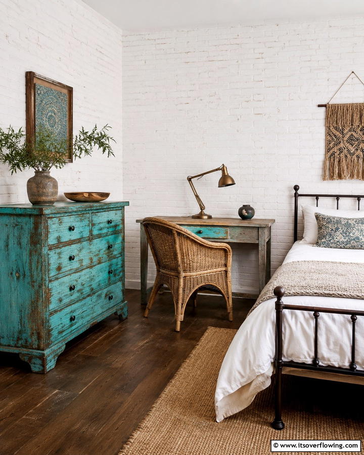 Vintage Boho Furniture - 30 Vibrant Boho Teen Bedroom Ideas for Creative Self-Expression