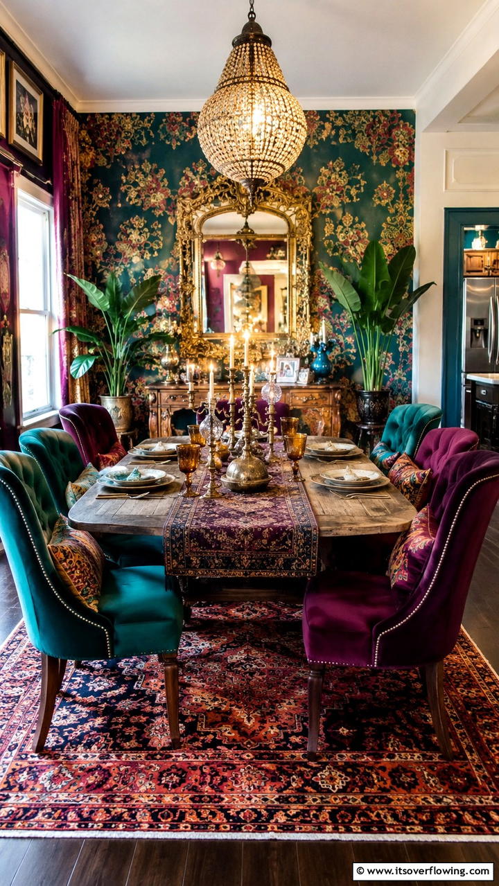 Vintage Boho Glam - 30 Boho Dining Room Ideas for Eclectic, Free-Spirited Style