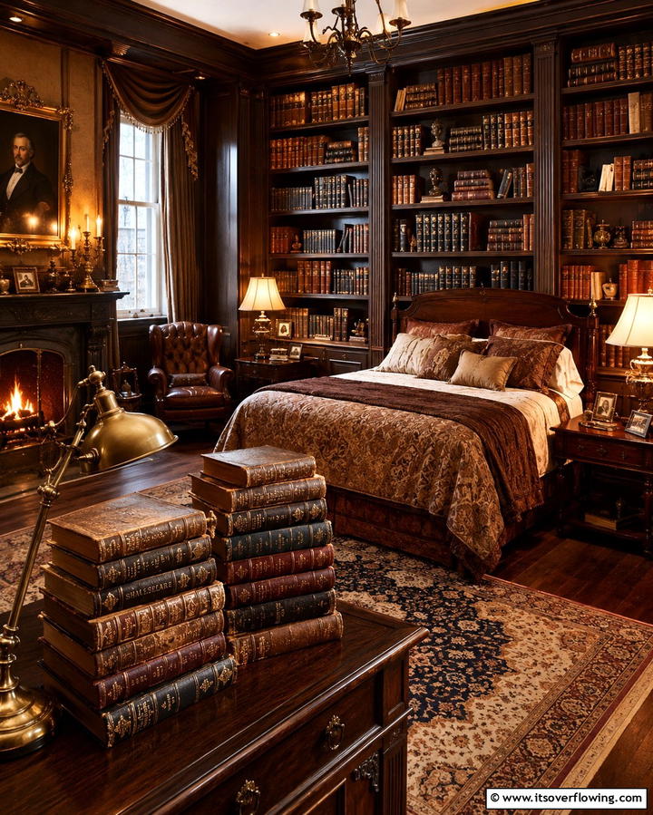 Vintage Books as Decor - 25 Grandmillennial Style Bedroom Ideas for a Chic Look