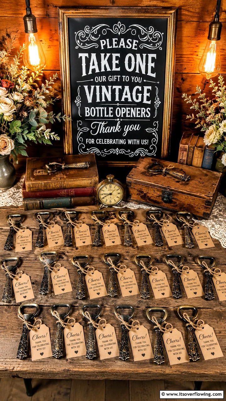 Vintage Bottle Openers - 21 Thoughtful Wedding Favors Ideas Your Guests Will Love