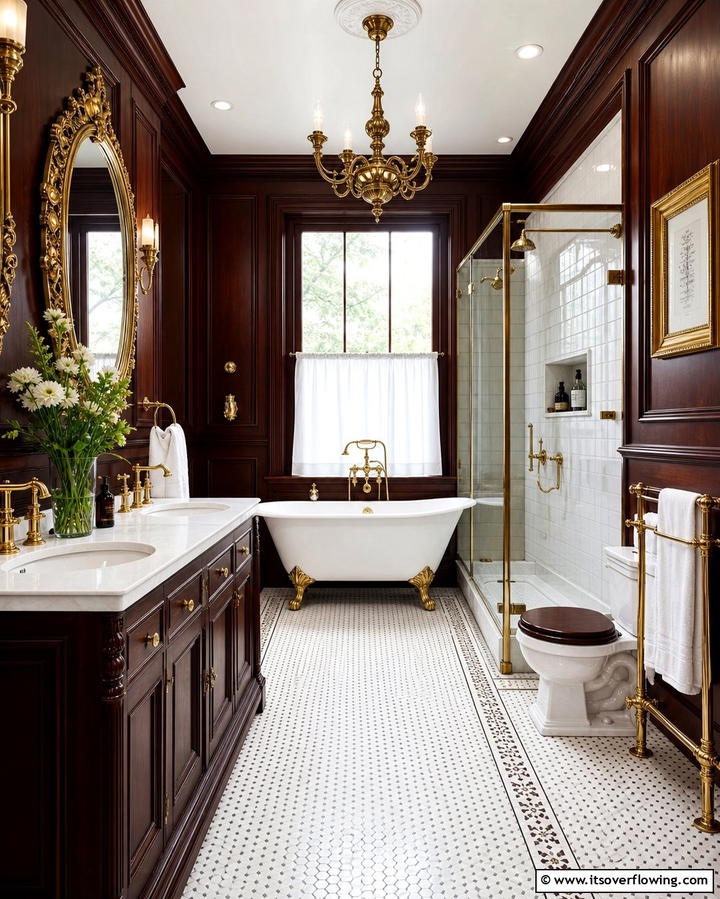 Vintage Brass Fixtures - 25 Victorian Bathroom Ideas for a Luxurious Retreat