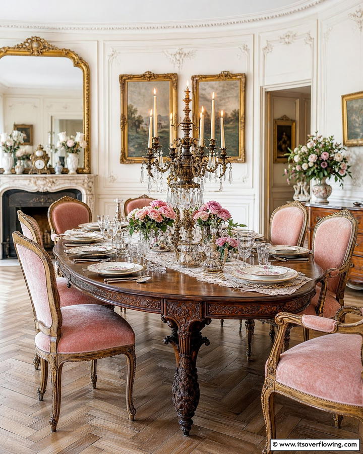Vintage Centerpiece Magic - 21 French Country Dining Room Ideas for Elegance