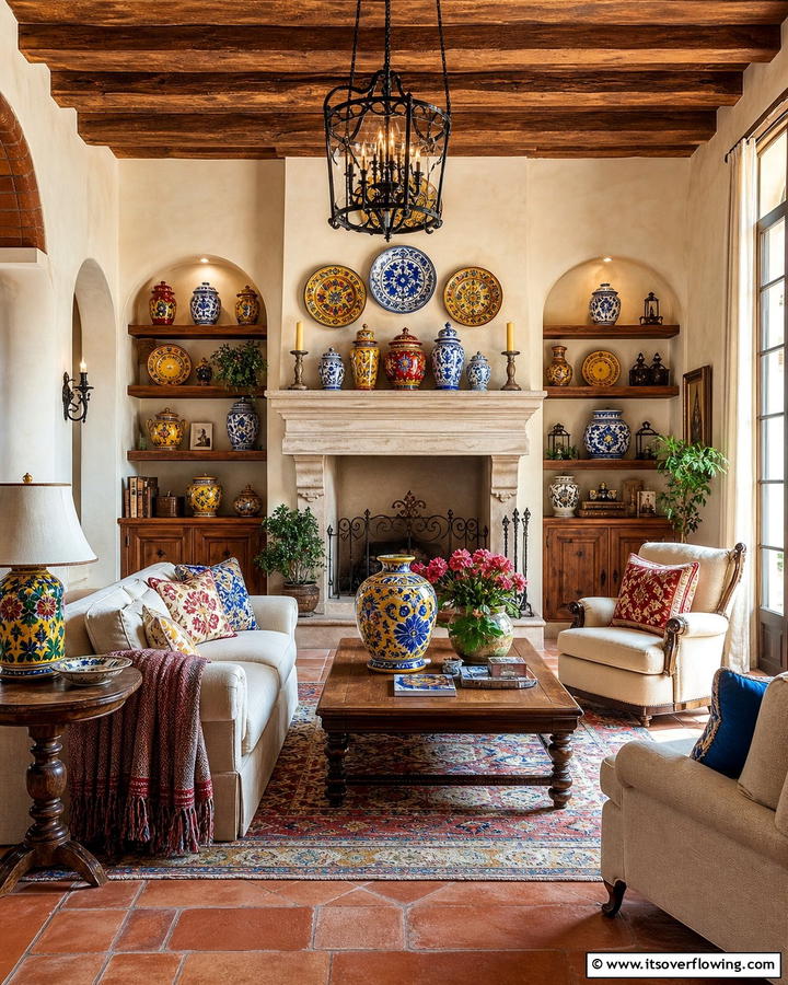 Vintage Ceramic Accents - 30 Tuscan Interior Design Ideas for Earthy Mediterranean Style