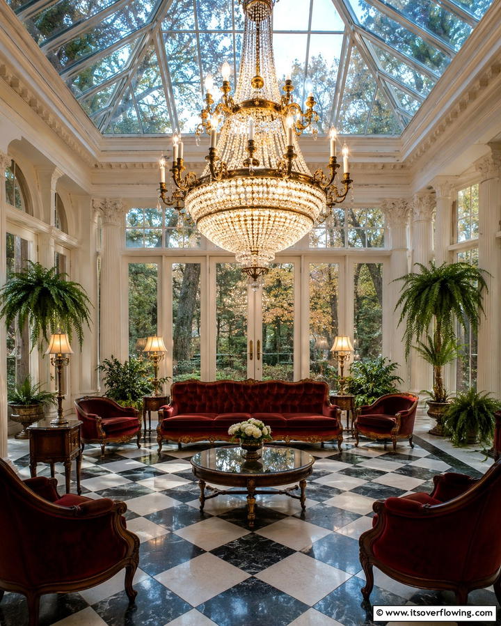 Vintage Chandeliers - 25 Victorian Sunroom Ideas for a Bright Retreat