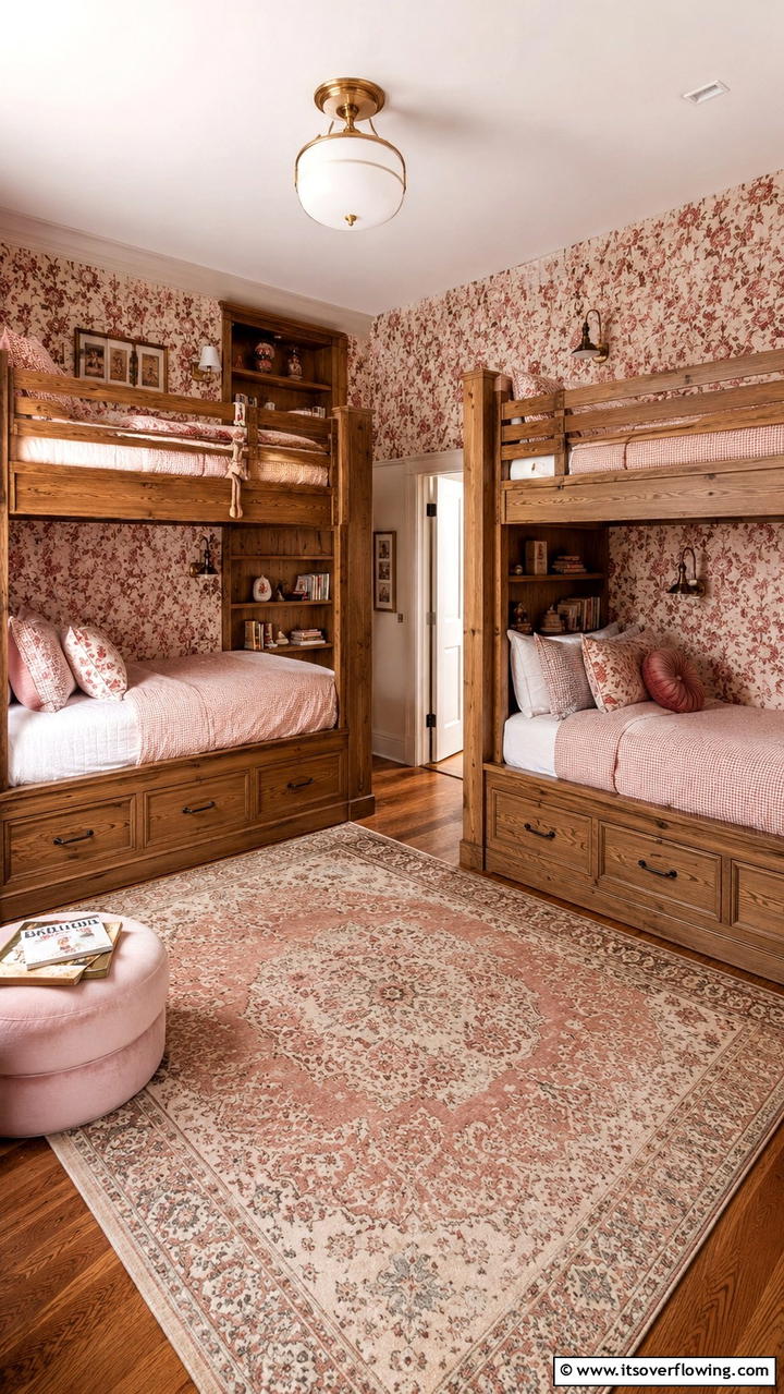 Vintage Charm Bunk Room with Retro Touches - 30 Bunk Room Ideas for Fun and Functional Kids’ Spaces