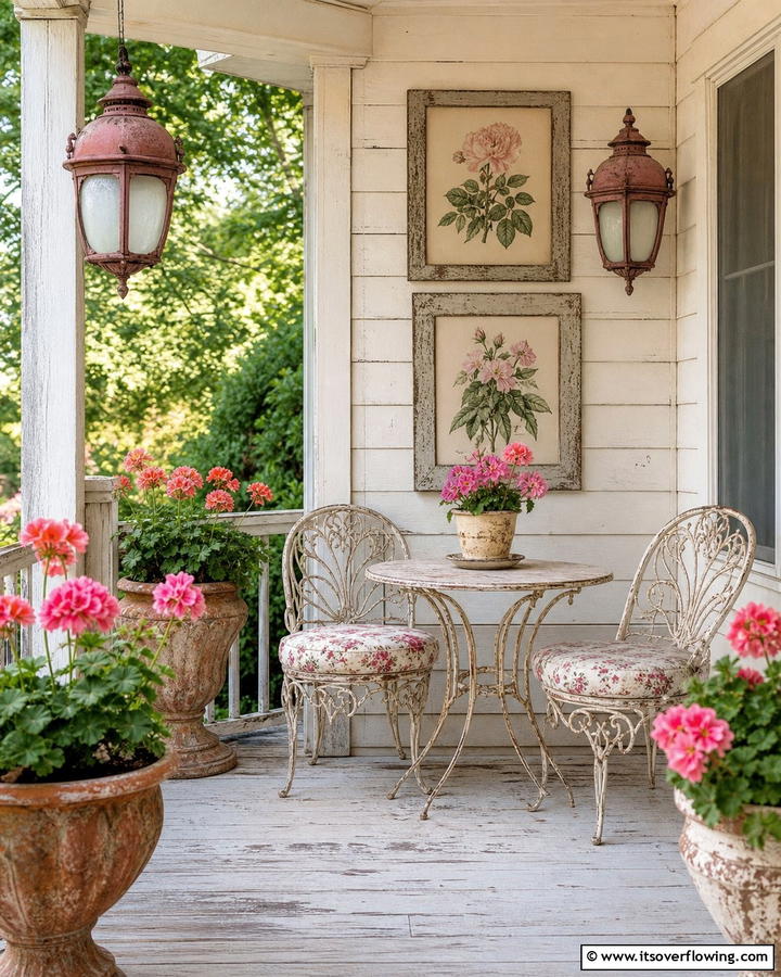 Vintage Charm Corner - 21 Back Porch Ideas for Cozy and Functional Outdoor Spaces