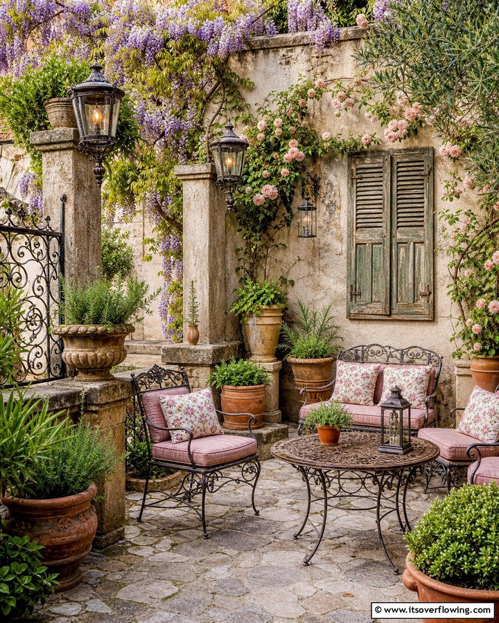 Vintage Charm Courtyard - 21 Courtyard Ideas to Design a Peaceful Outdoor Oasis