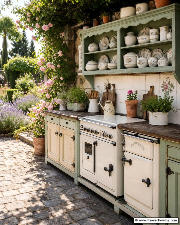 Vintage Charm Kitchen - 21 Small Outdoor Kitchen Designs for Compact Entertaining