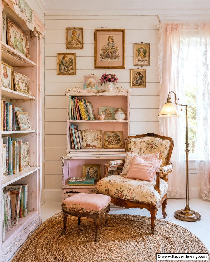 Vintage Charm Nook - 30 Kids Reading Nook Ideas- Cozy Spaces for Young Readers