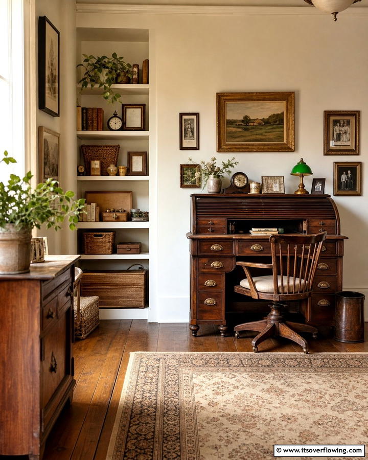 Vintage Charm Revival - 21 Functional Bedroom Office Ideas for Productive Spaces