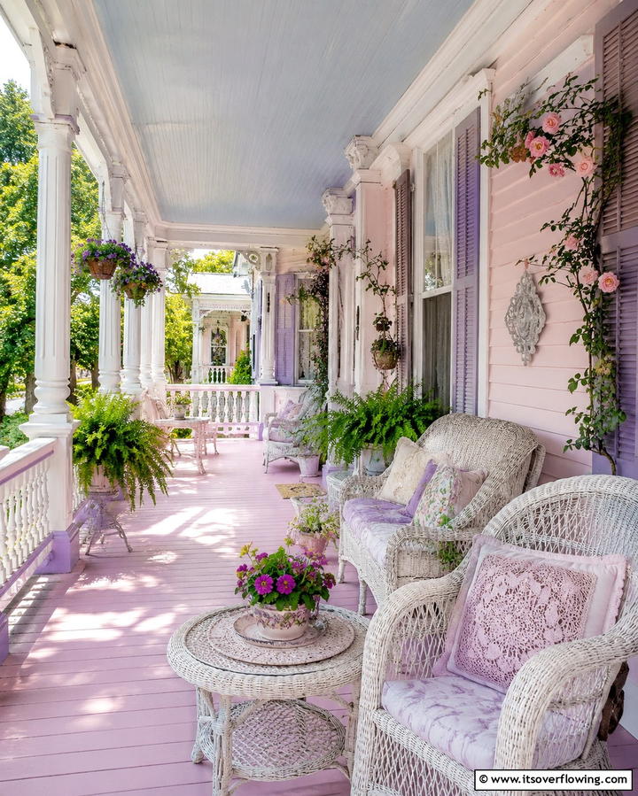 Vintage Charm in Soft Pastels - 30 Porch Paint Color Ideas for Inviting Entryways
