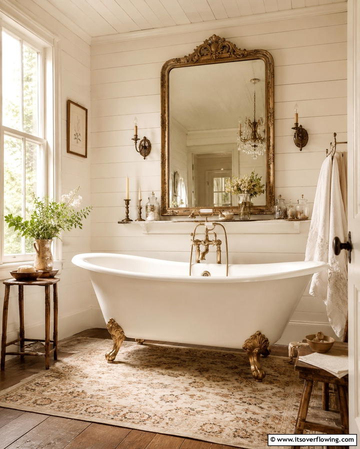Vintage Charm with Clawfoot Tubs - 25 Aesthetic Bathroom Ideas for a Spa-Like Retreat