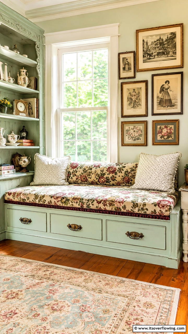 Vintage Charm with Storage - 21 Cozy Window Seat Ideas for Reading Nooks and Storage