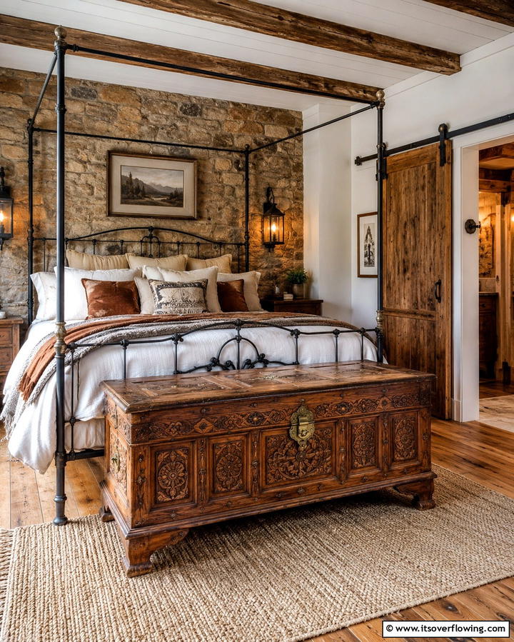 Vintage Chest Bench - 25 Stunning Bedroom Bench Ideas for a Cozy Retreat