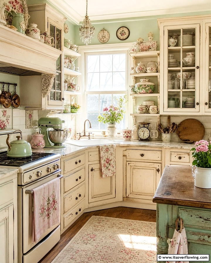 Vintage Chic Culinary Nook - 30 Kitchen Counter Decor Ideas to Elevate Your Space