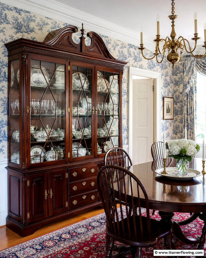 Vintage China Cabinets - 25 Colonial Dining Room Ideas for Timeless Style