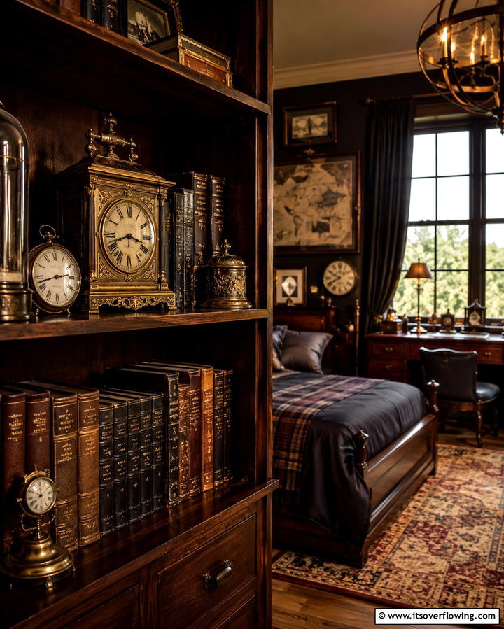 Vintage Clocks and Timepieces - 30 Dark Academia Bedroom Designs for a Scholarly Aesthetic