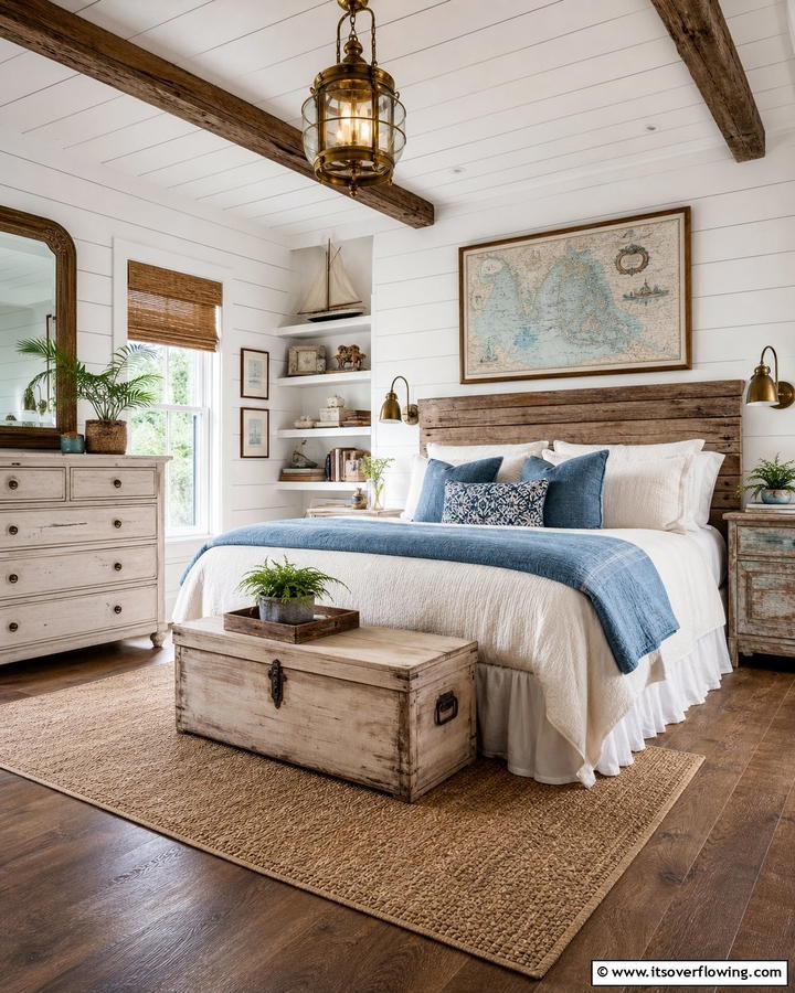 Vintage Coastal Touches - 21 Coastal Bedroom Ideas for Relaxing Beach Vibes